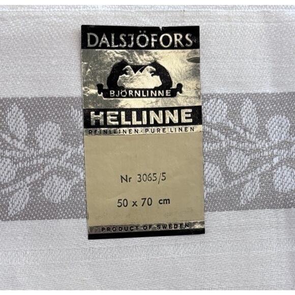 NWT Vintage Swedish Hellinne Fine Ivory Tablecloth 50x70cm Pure Linen BJÖRNLINNI - Picture 2 of 3